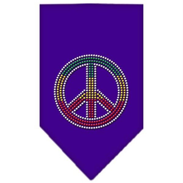 Unconditional Love Rasta Peace Rhinestone Bandana Purple Large UN802826